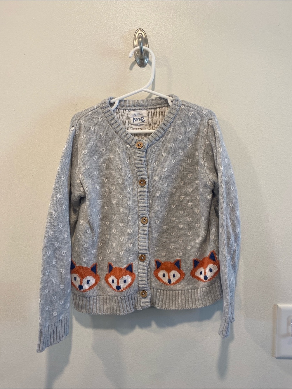 Kite childrens fox cardigan sweater in size 5 years 100% cotton